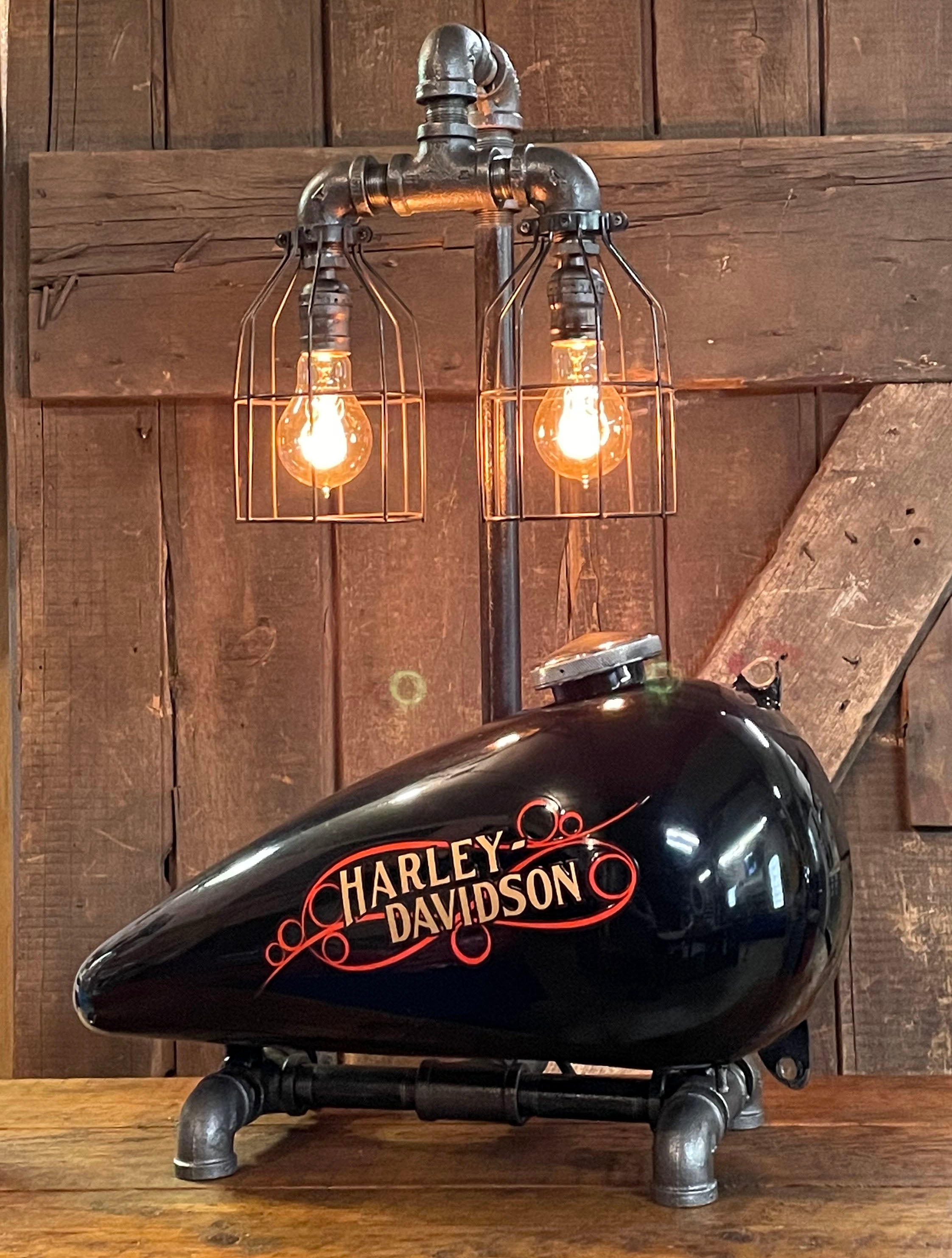 Steampunk Industrial, Original Motorcycle HD Gas Tank Lamp  #3471
