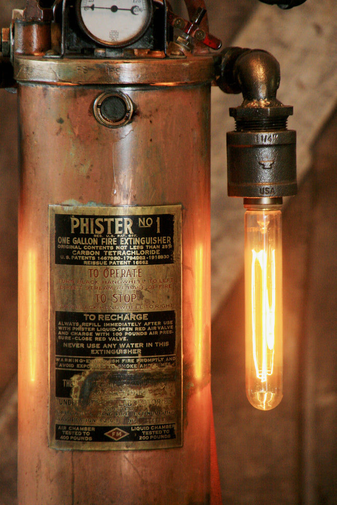 Steampunk Industrial Antique Fire Extinguisher Lamp - #800 industrial fire alarm wiring 