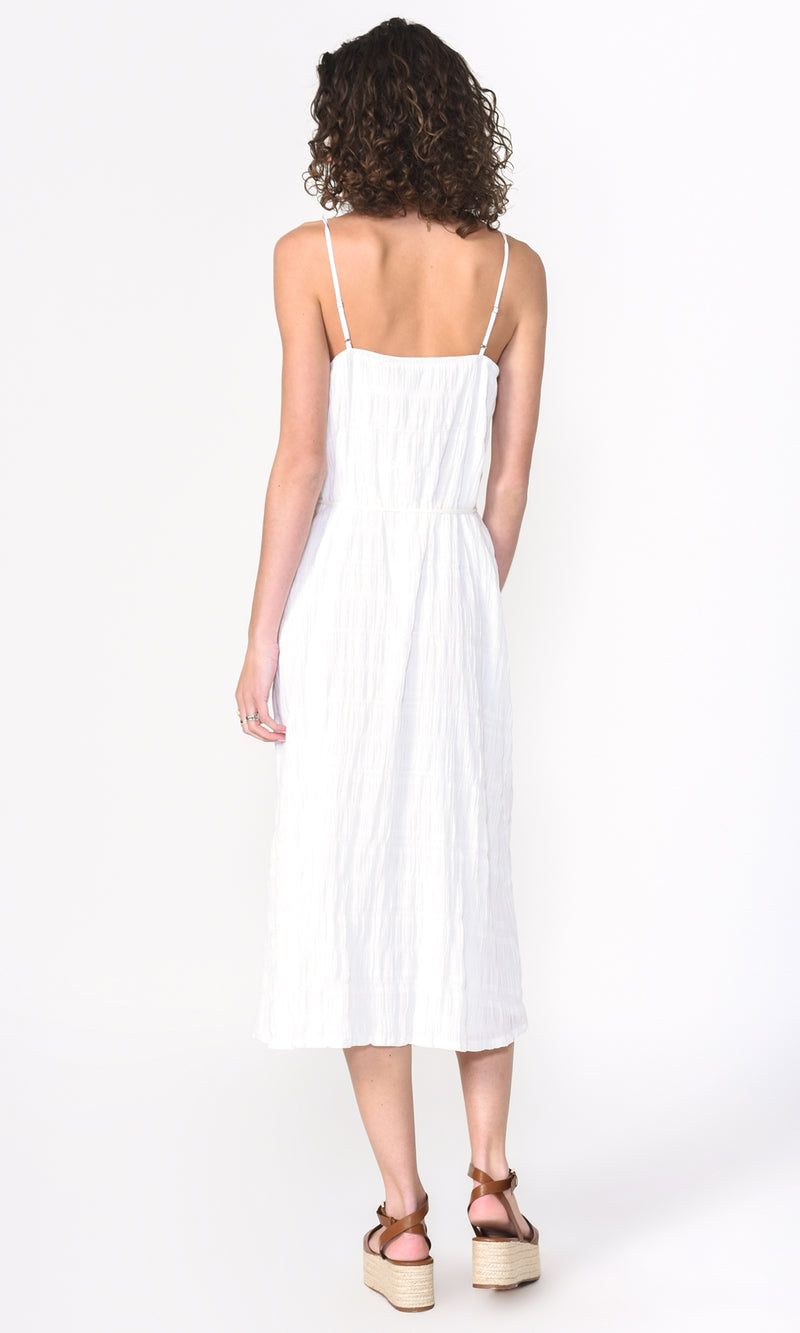 Jenny Smocked A-Line Dress ~ White