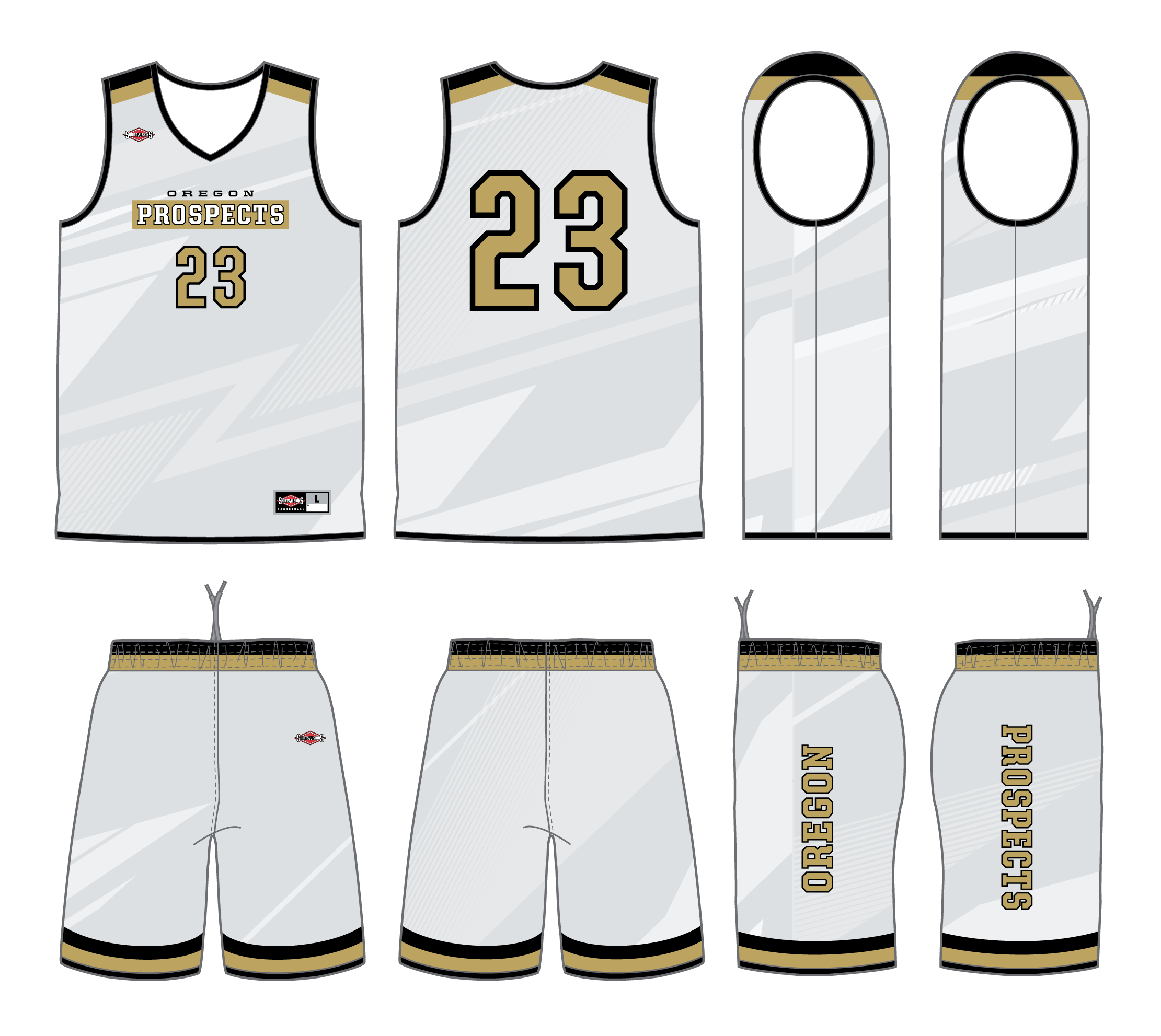 Custom Reversible 3x3 Basketball Uniform - Model 5