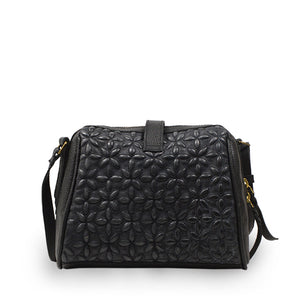 black leather quilted crossbody bag