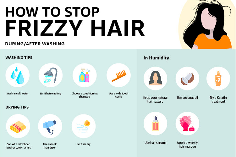 how to stop frizzy hair infographic