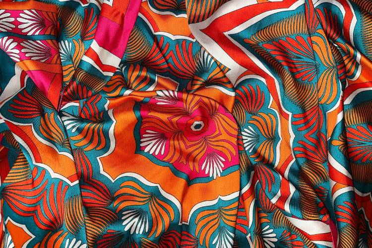 silk scarf with vibrant design