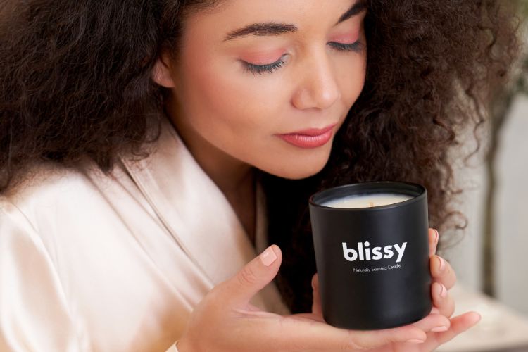 naturally scented candles from blissy with a lower melting point