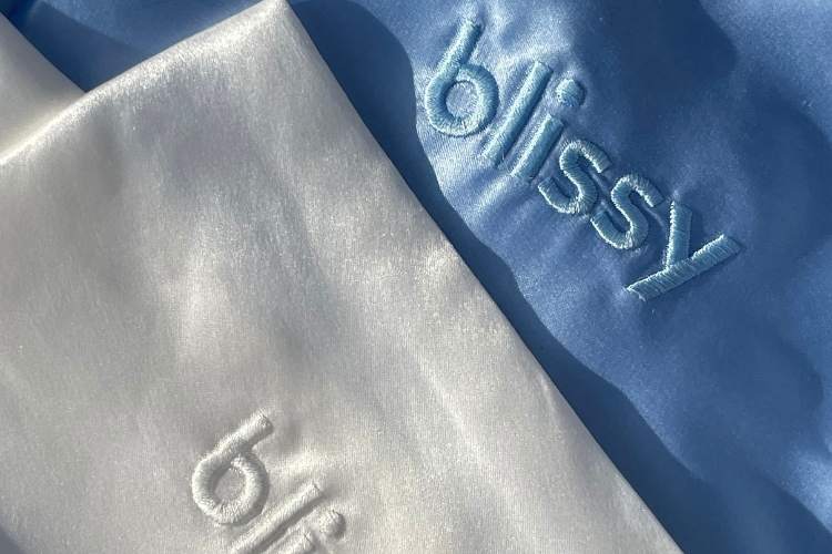 create a relaxing space with a blue or white blissy pillowcase