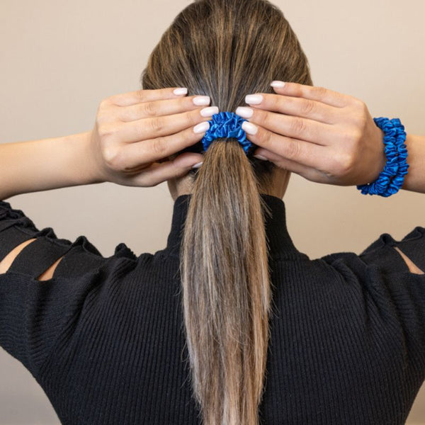 skinny scrunchie are great for a low bun or short hair