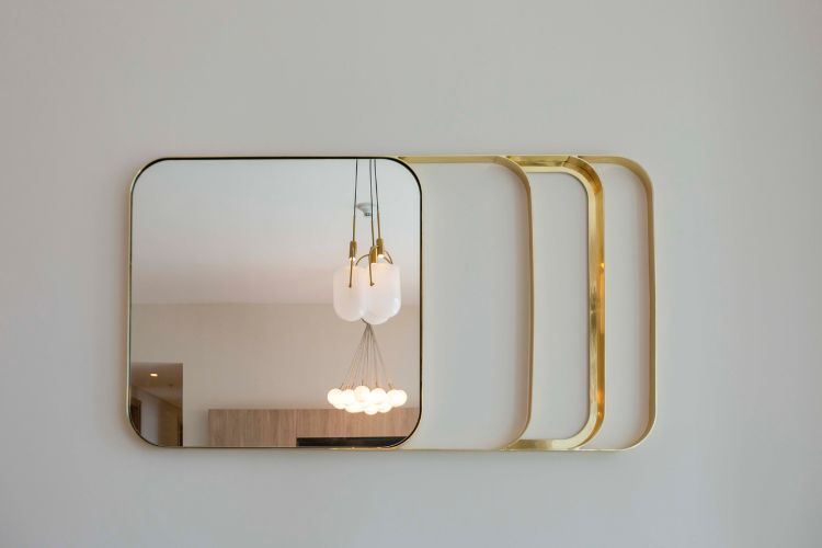 modern gold mirror and artistic frames