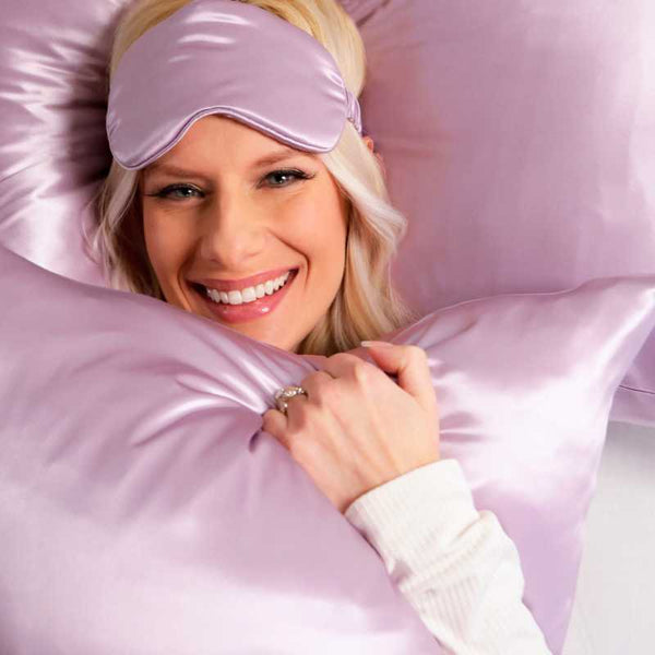 lavender spring colours sleep mask and pillowcase