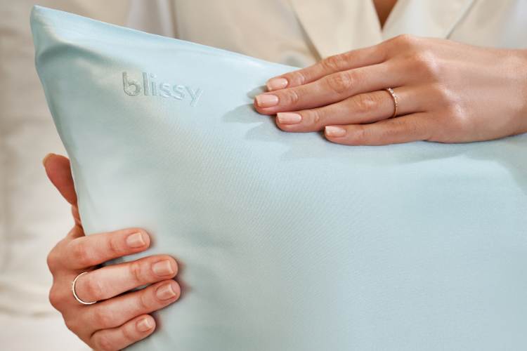 blissy mint silk pillowcase gift