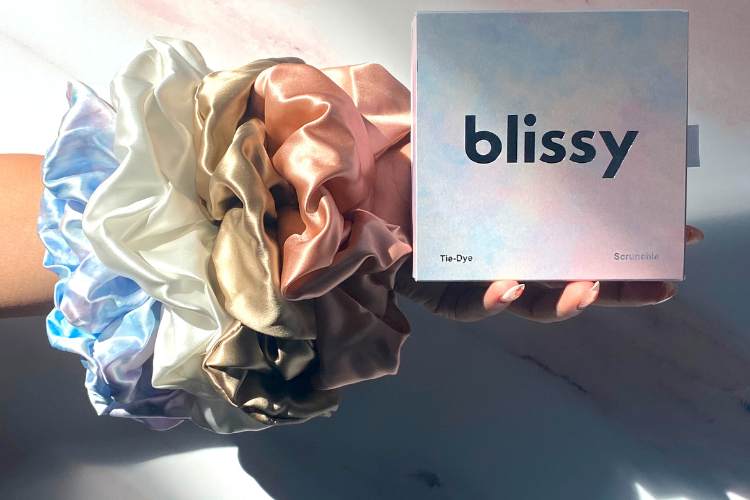 real silk hair scrunchies from blissy
