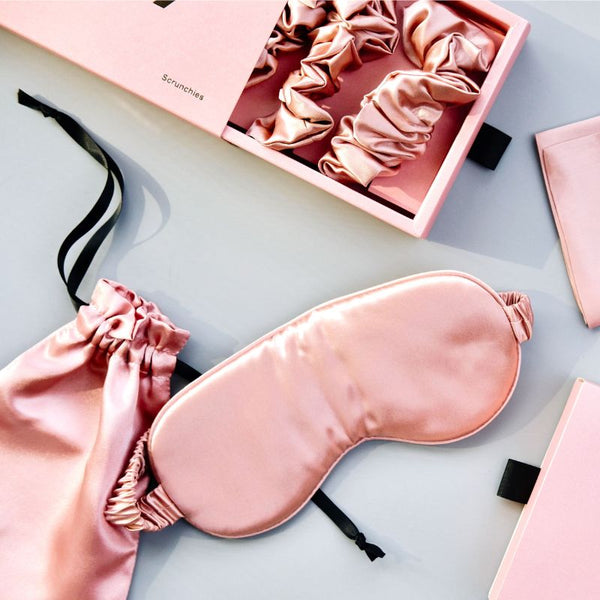 shop rose gold sleep mask and pillow covers