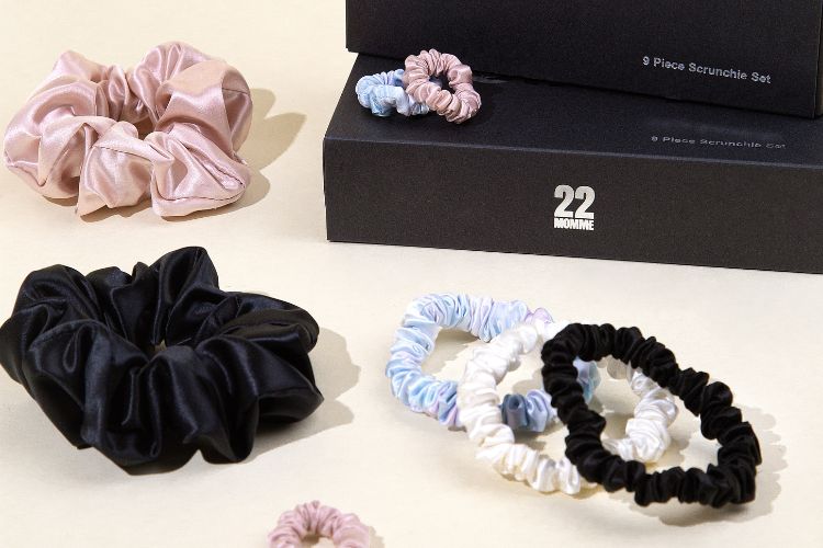 9-piece silk scrunchie set