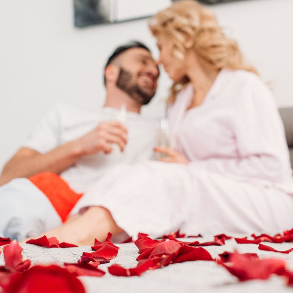 couple exchanging sentimental gifts