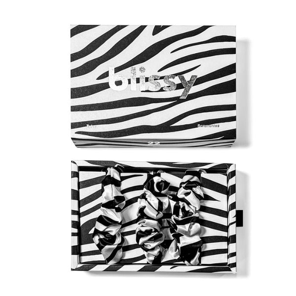 blissy zebra scrunchies for your hair sleep routine