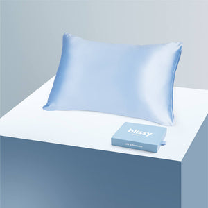 Blissy 100 Mulberry 22 Momme Silk Pillowcase Baby Blue Junior Standard