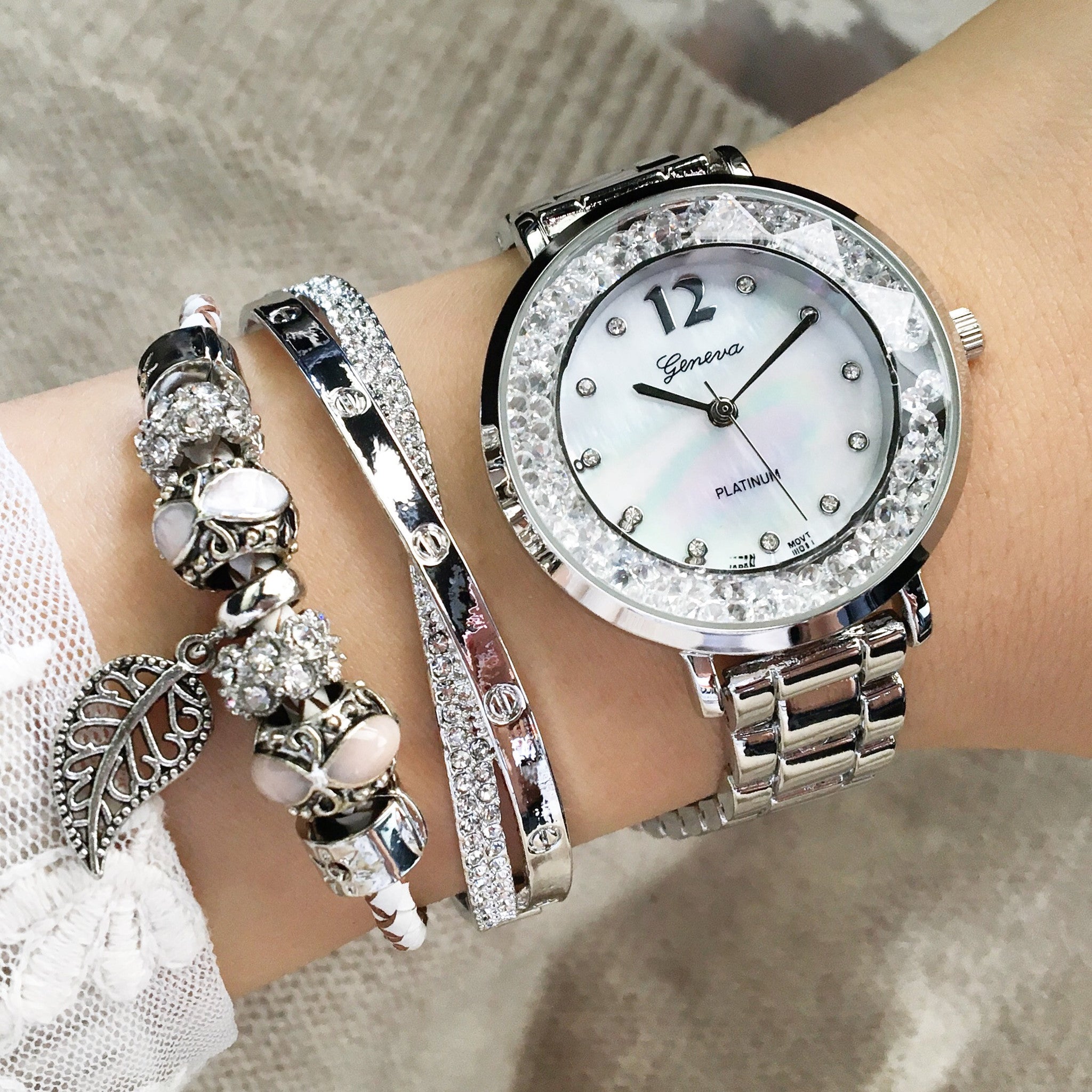 Crystal bezel metal watch - Imsmistyle