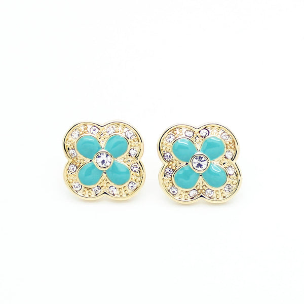 Clover enamel earrings - Imsmistyle