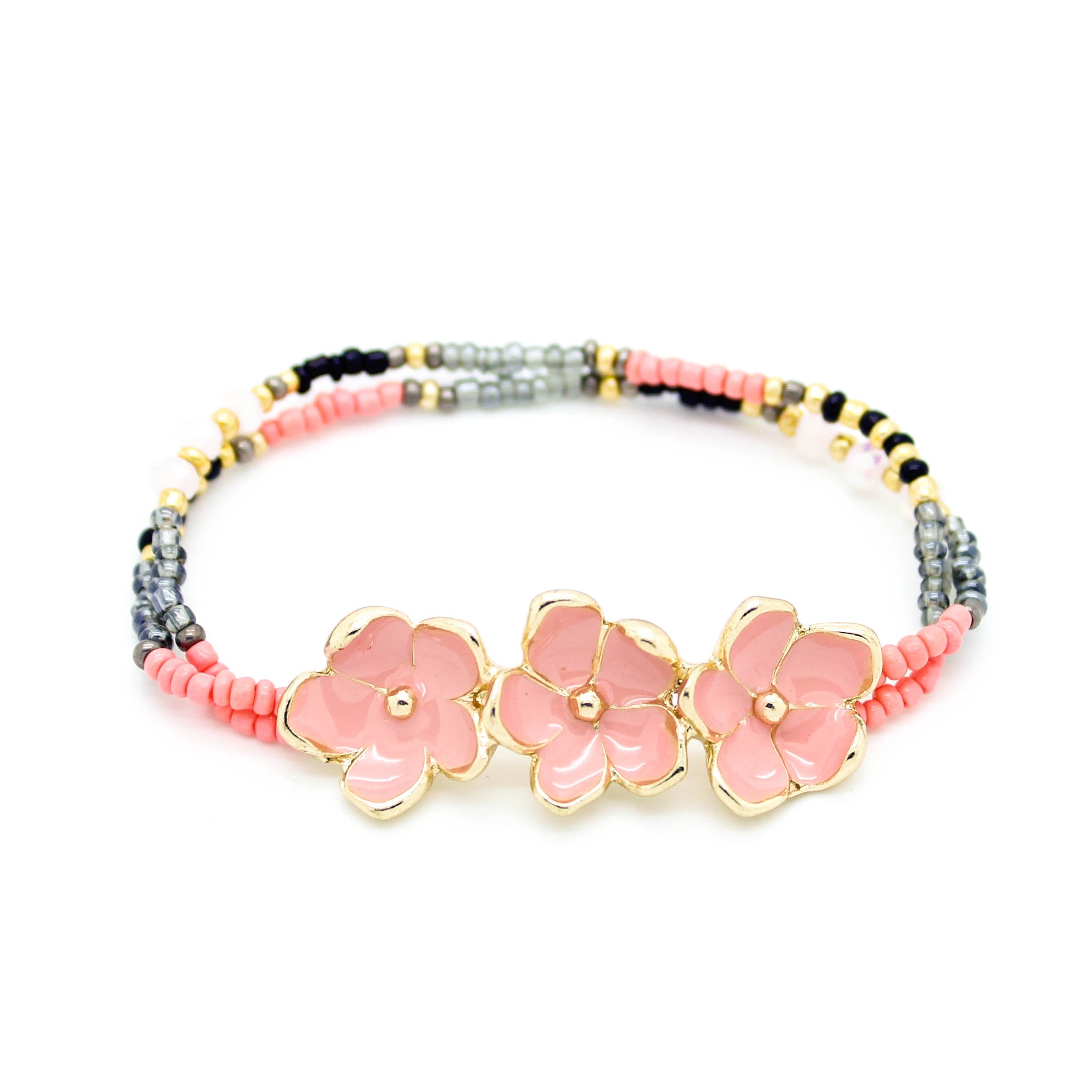 Flower beads bracelet