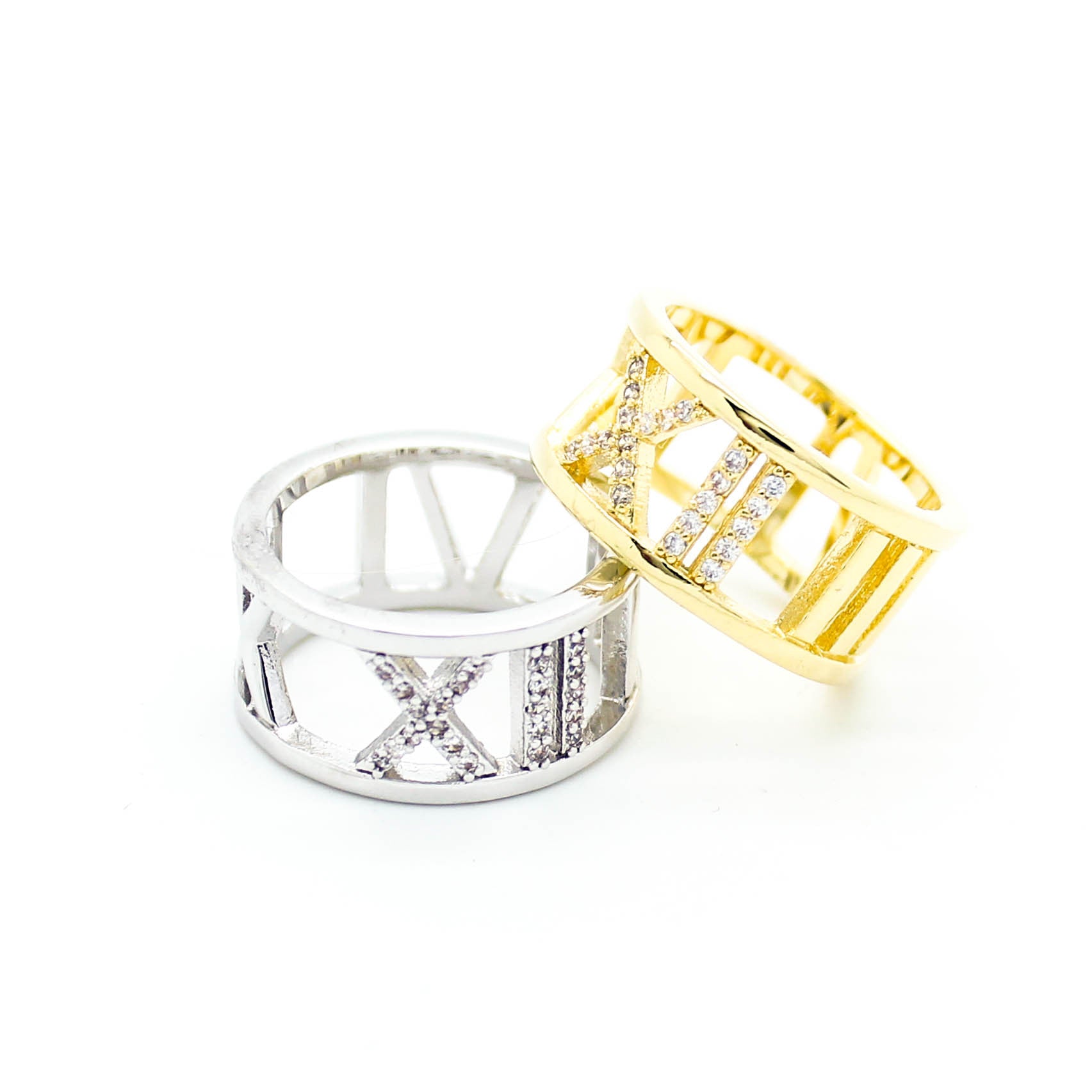 Roman numeral stone ring