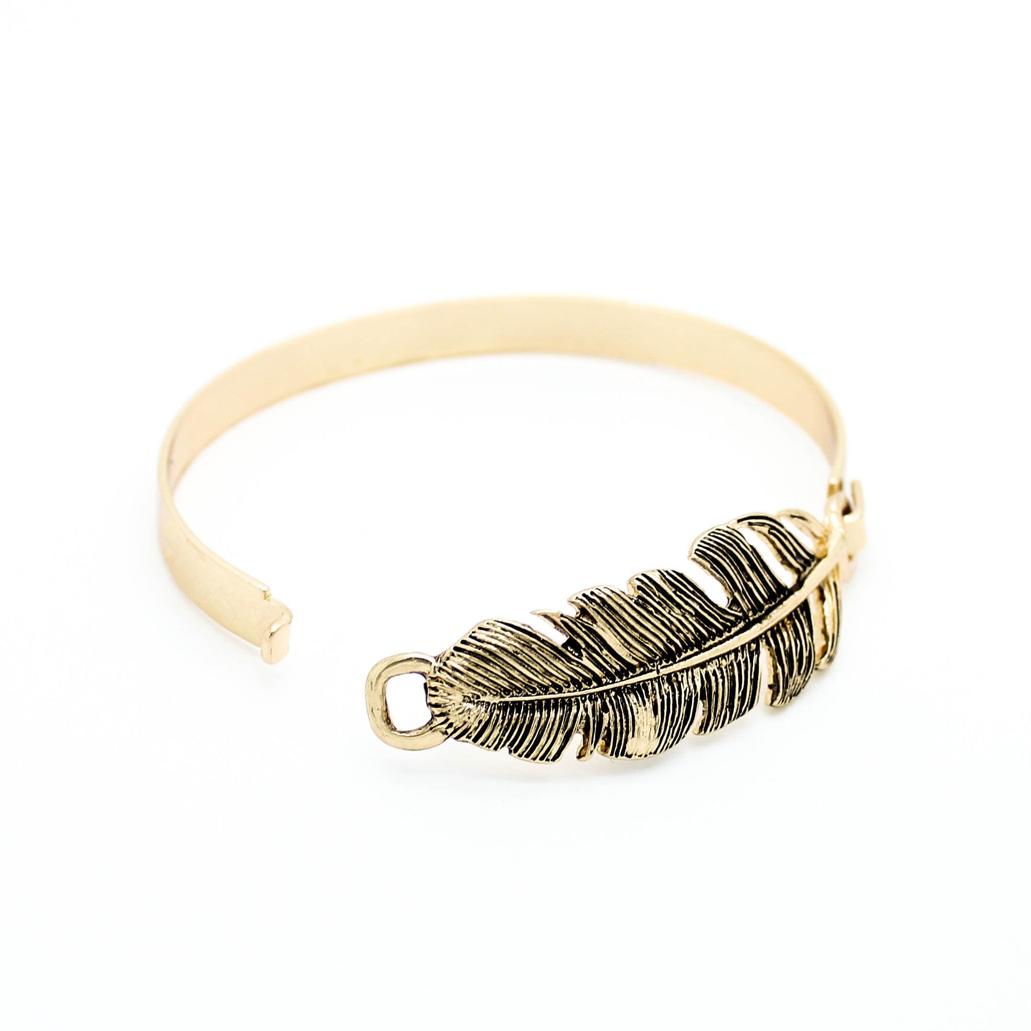Feather bangle bracelet - Imsmistyle