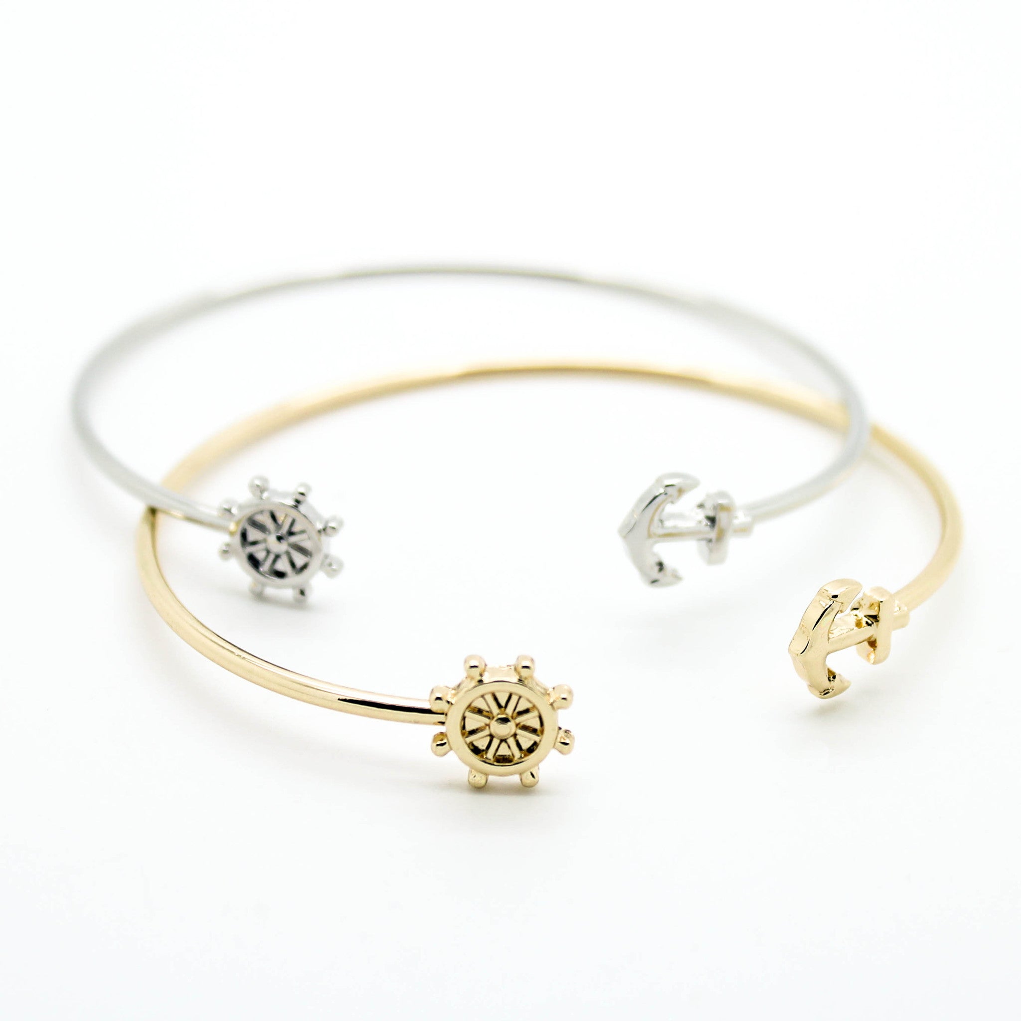 Anchor bangle bracelet