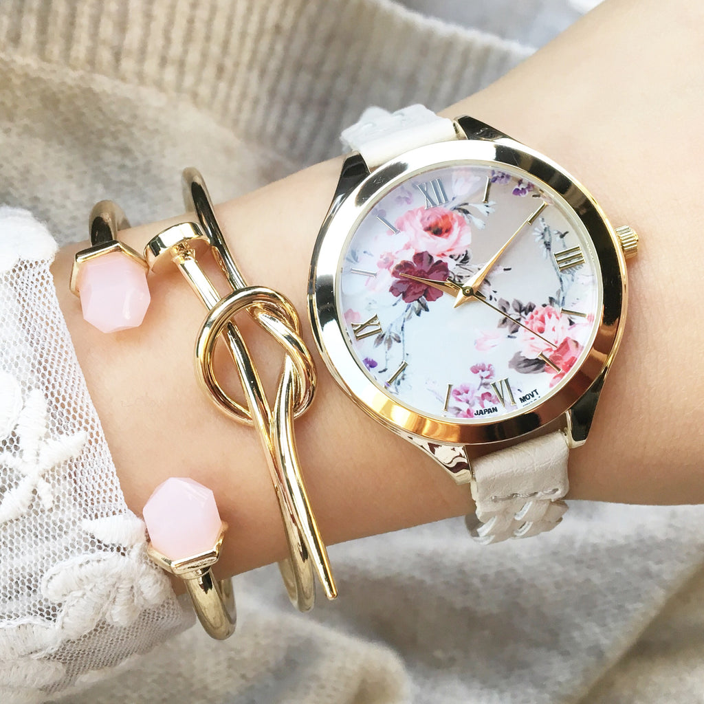 Flower woven strap watch (4 colors) - Imsmistyle