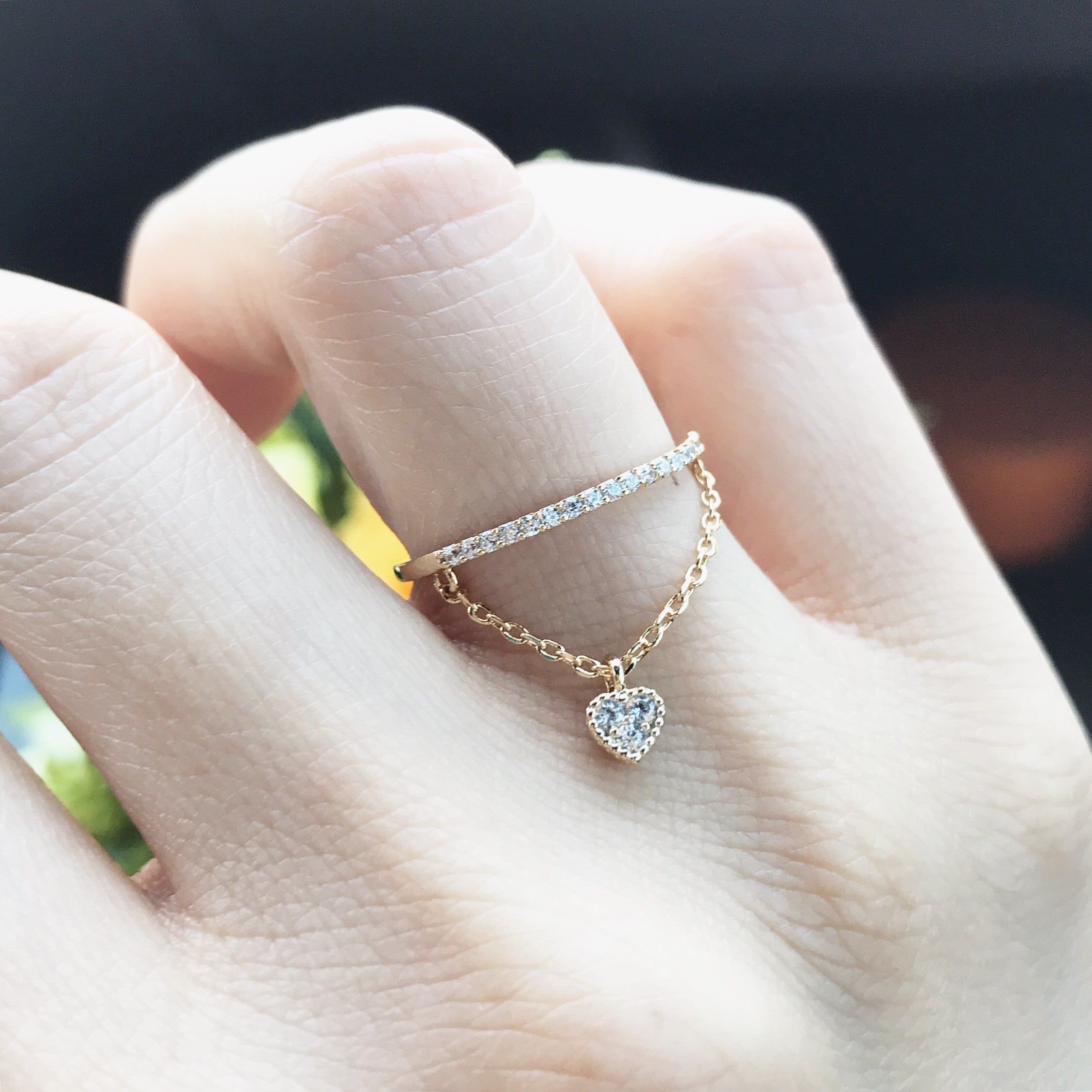 Heart charm band ring - Imsmistyle