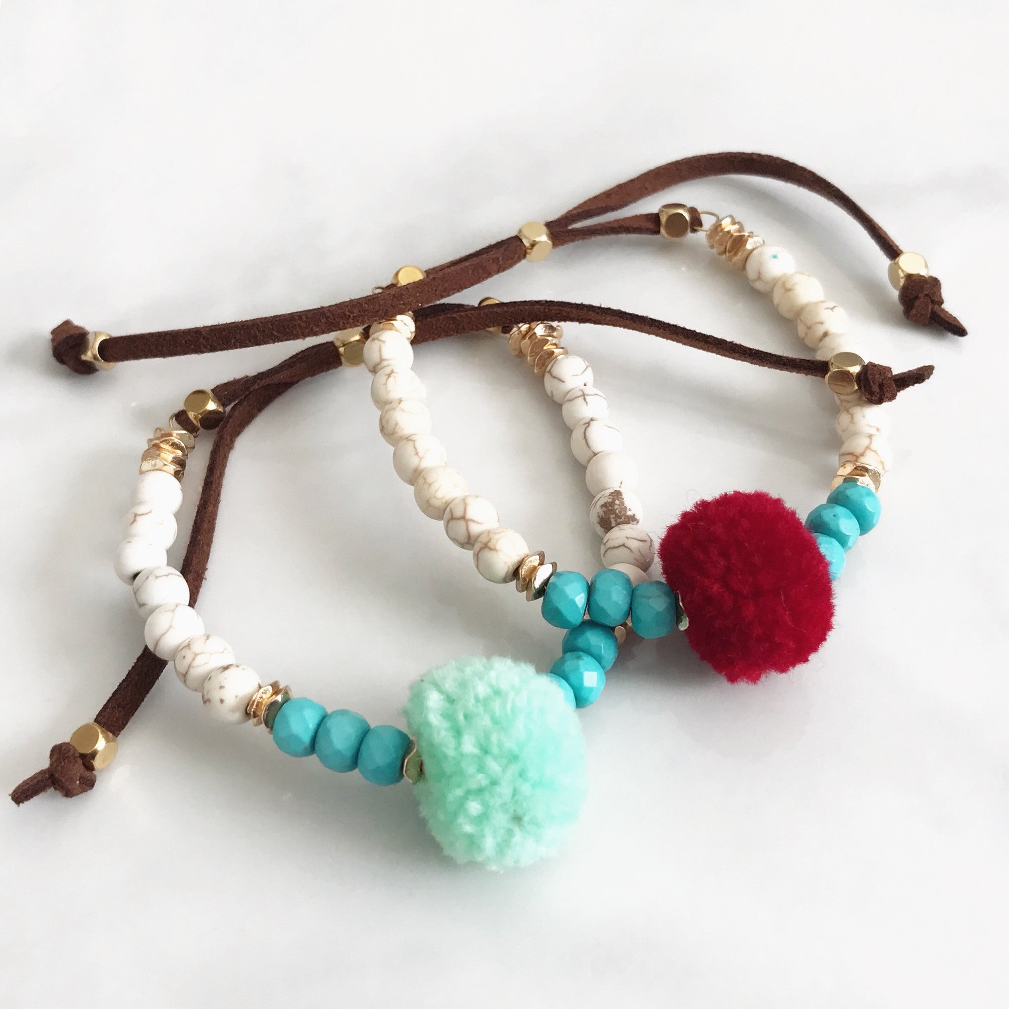 Pom Pom beaded bracelet - Imsmistyle