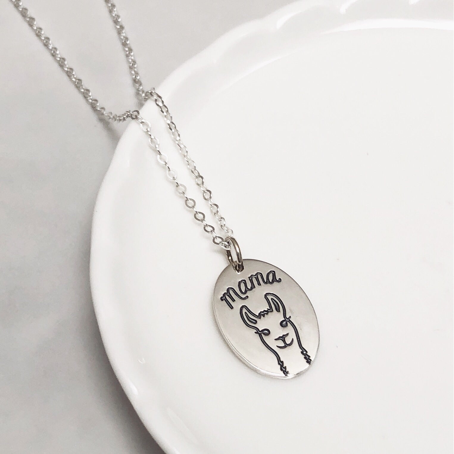 Mama Llama sterling silver necklace