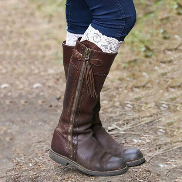 women's flat heel cowboy boots