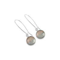 Samba Silver Linings Elongated Drop Earrings (Silver & Almond) - New Design