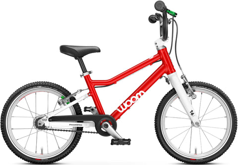 Woom 3 AUTOMAGIC red 16 inch wheel 2 speed ultralight children's bike.