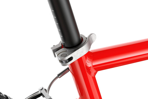 Woom quick-release seatpost clamp.