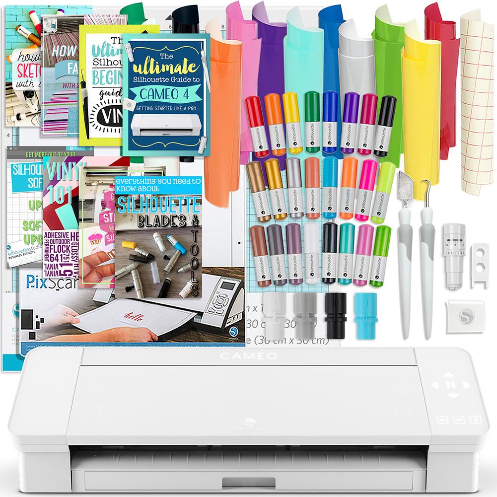 Silhouette Black Cameo 4 Business Bundle w/ Oracal Vinyl Guides Software  Tools