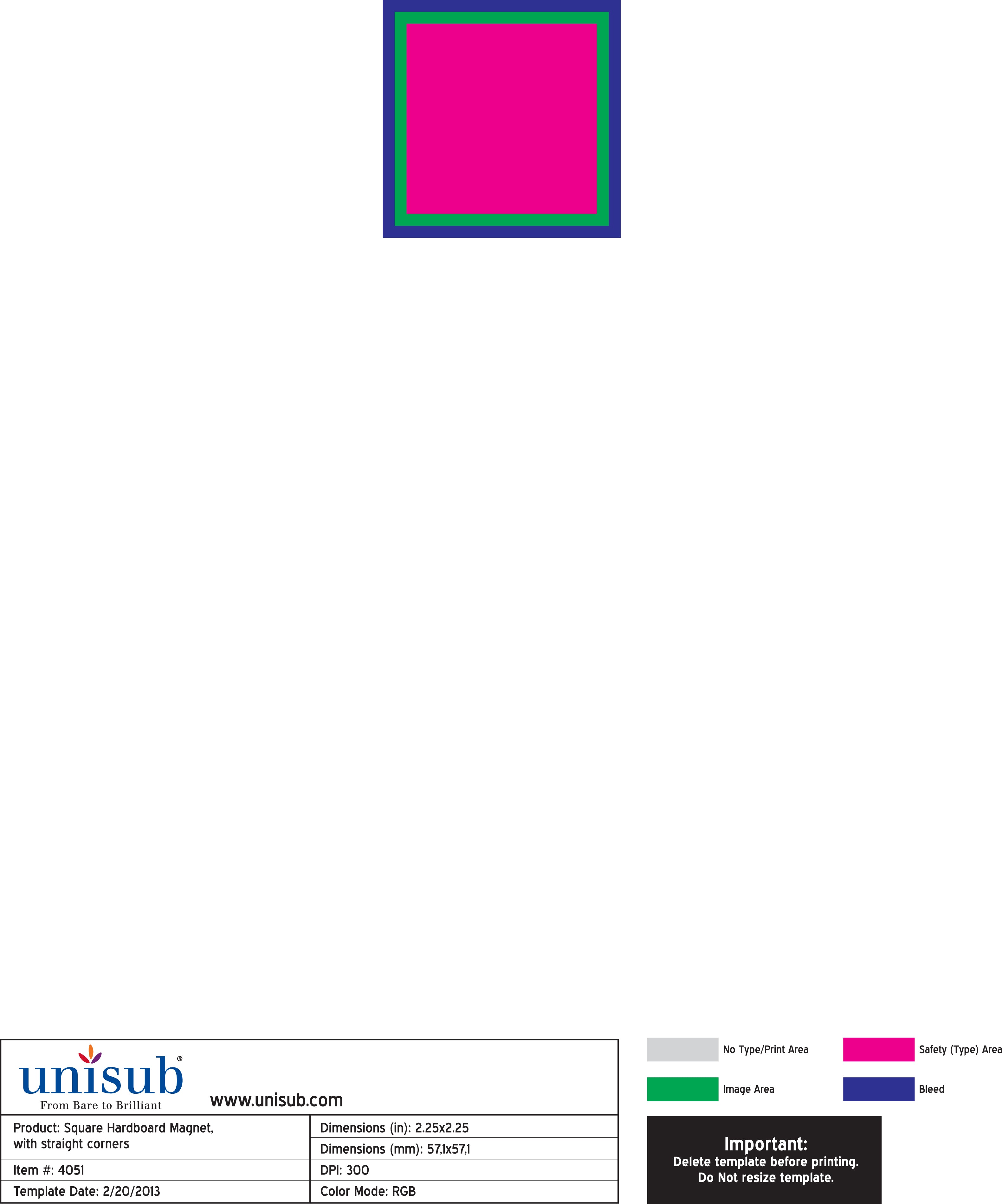 UNISUB Sublimation Magnet Blank