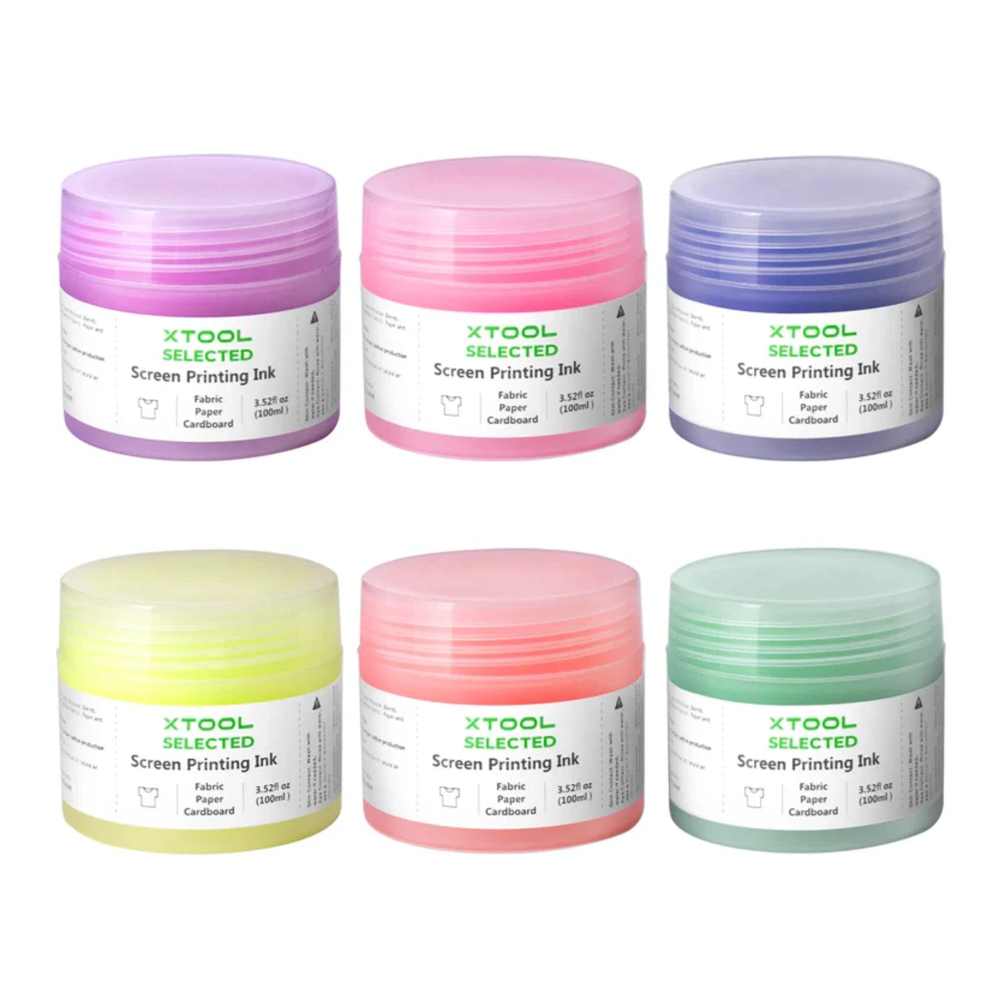 xTool Fluorescent Color Screen Printing Ink Set - 6 Colors