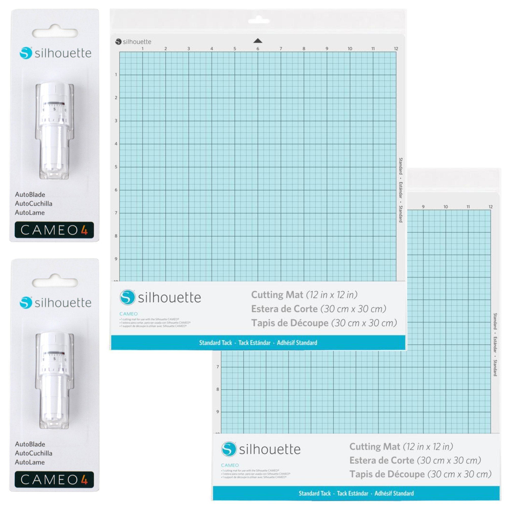 2 Silhouette Cameo Autoblades & 2 - 12 x 12 Cutting Mat Combo Pack