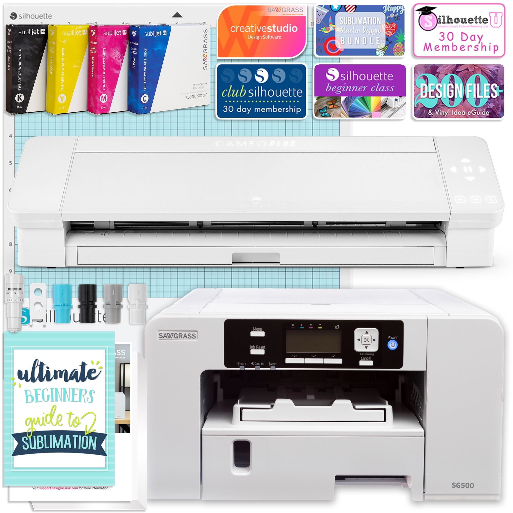 Sawgrass UHD Virtuoso SG500 Sublimation Printer & Cameo 4 PLUS 15" Bundle