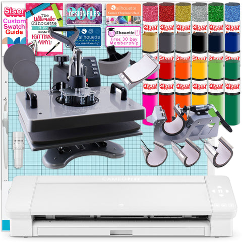 Silhouette Cameo 4 PRO - 24 w/ Siser HTV Rolls, Tools, Guides