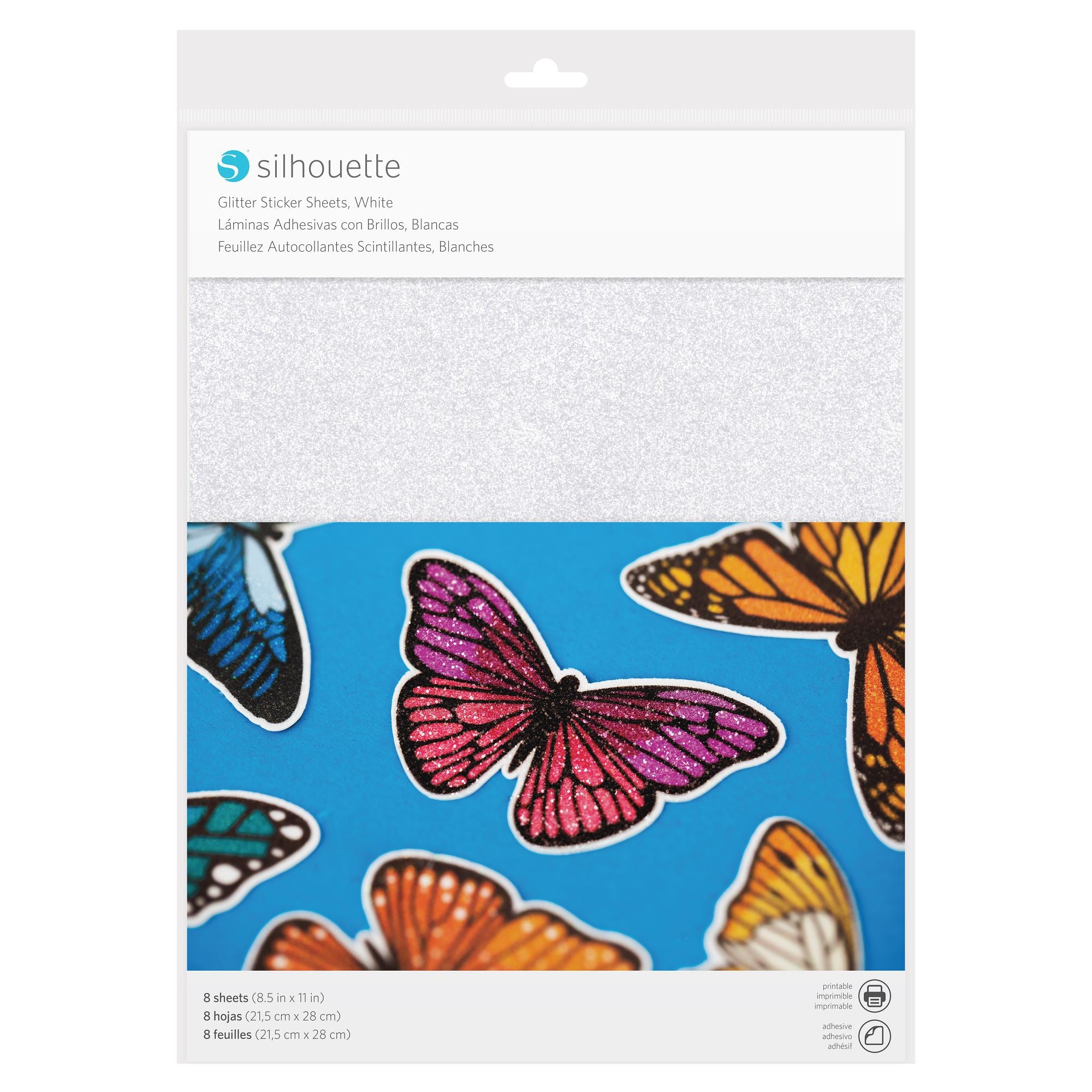 Silhouette Sticker Paper Glitter White Swing Design