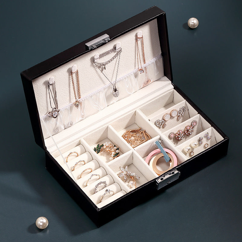 Travel Necklace Ring Storage Organizer Jewelry box with key – Nillishome