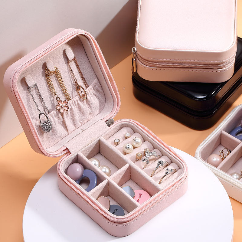 Portable Jewelry box Travel mini size jewelry organizer with Zipper ...