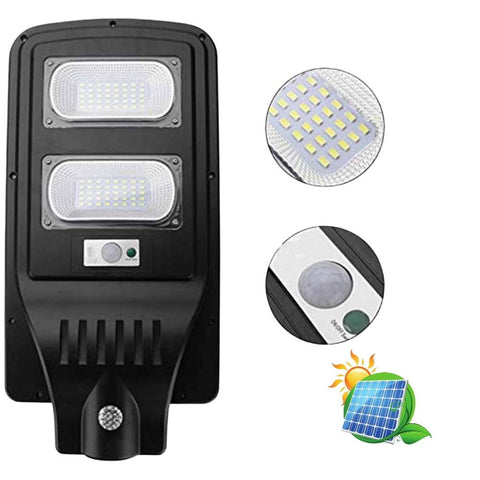 Lampione faro a led 60w con pannello solare telecomando e sensore crepuscolare