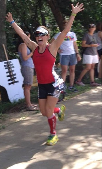 Katie Finishing a race