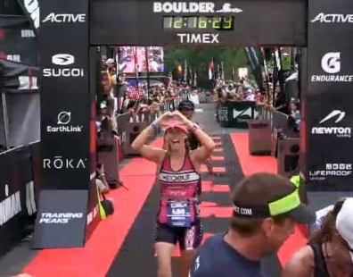Becca Neumeier at finish line