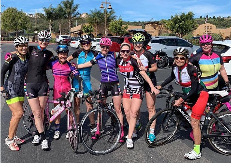 Women at a cycling training camp