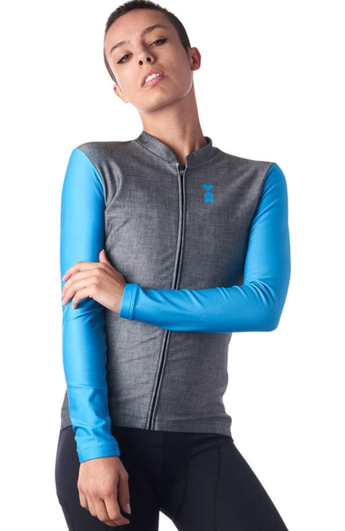 Download Womens Long Sleeve Thermal Cycling Jersey in Opal Design