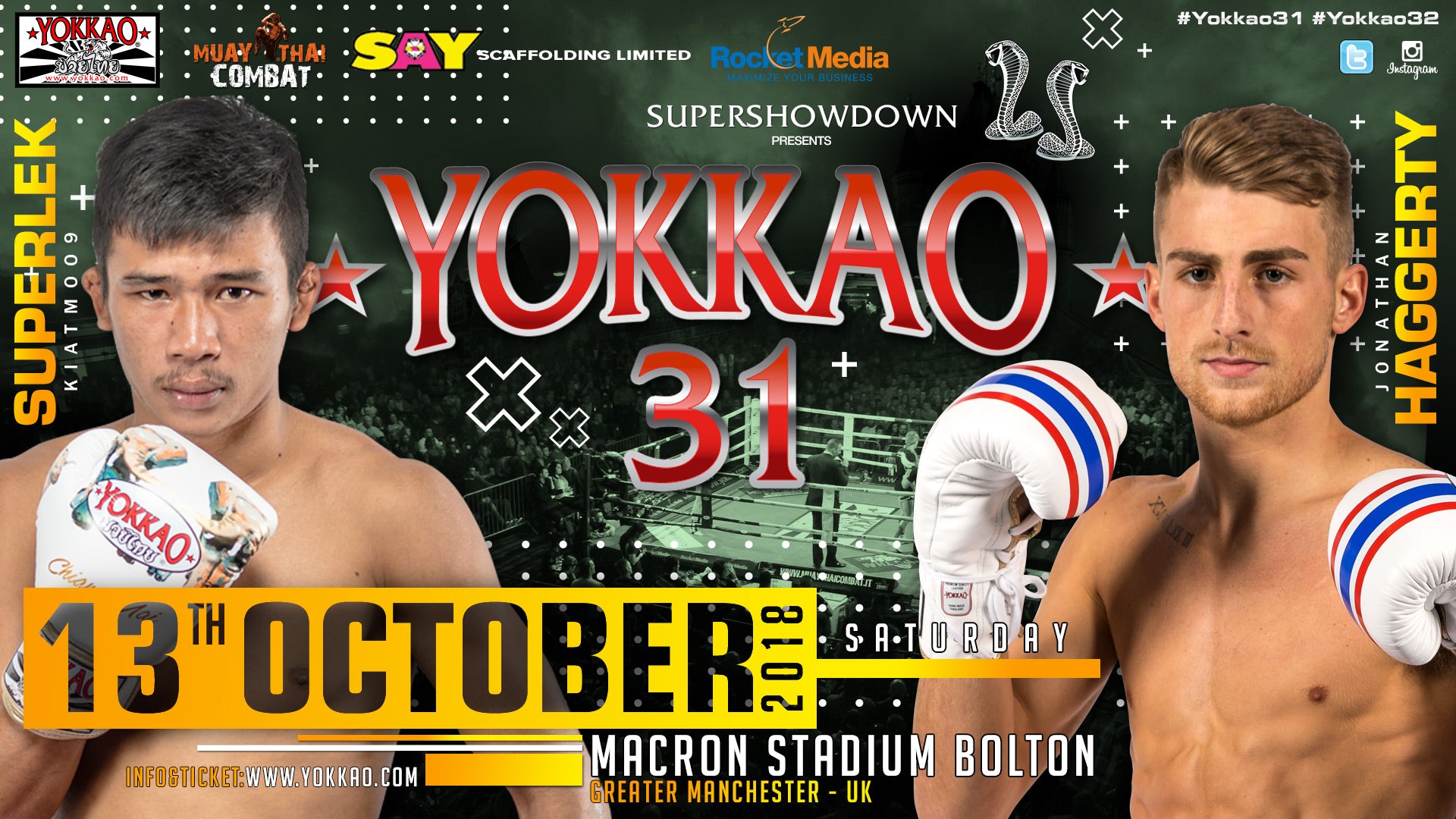 Superlek vs Haggerty to Headline YOKKAO 31!