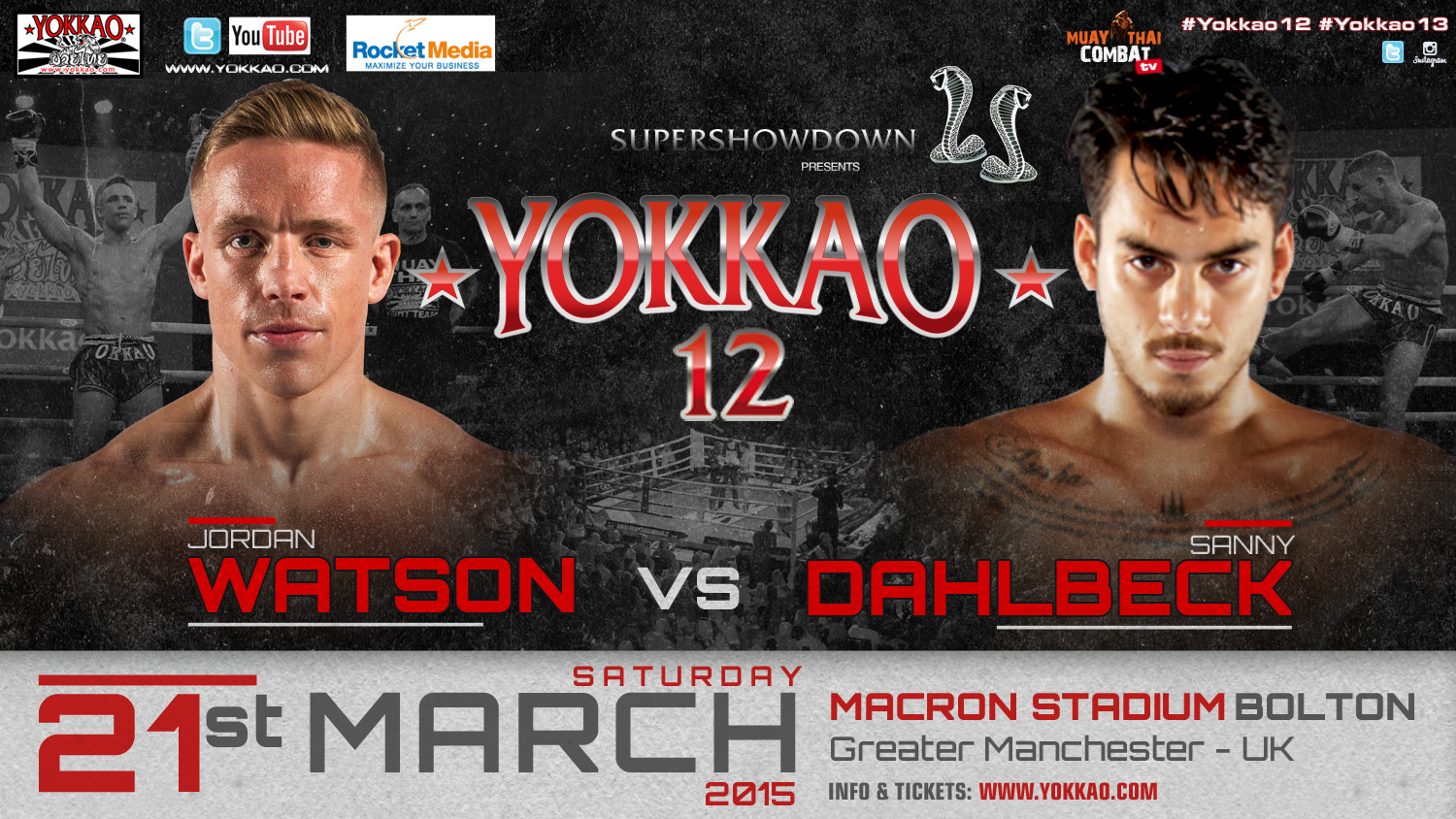 Jordan Watson vs Sanny Dahlbeck set for YOKKAO 12