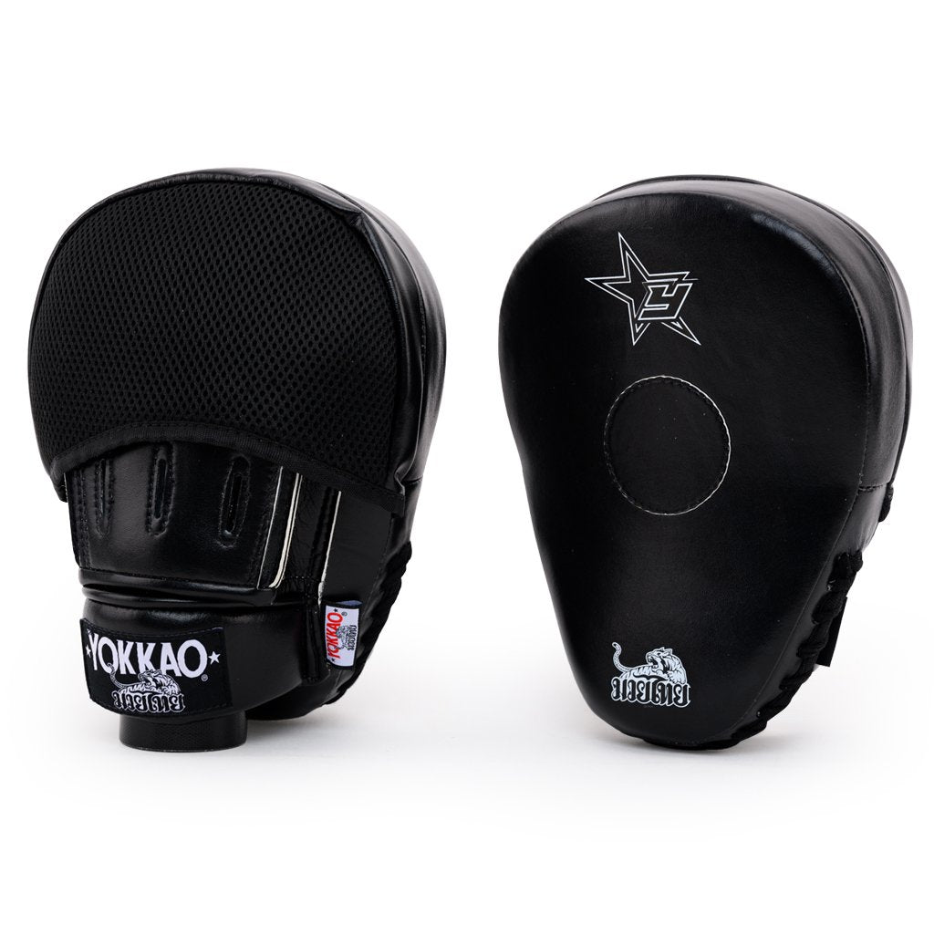 BOOSTER MUAY THAI BOXING MMA PAOS CURVED FOCUS MITTS PADS Leather Blac